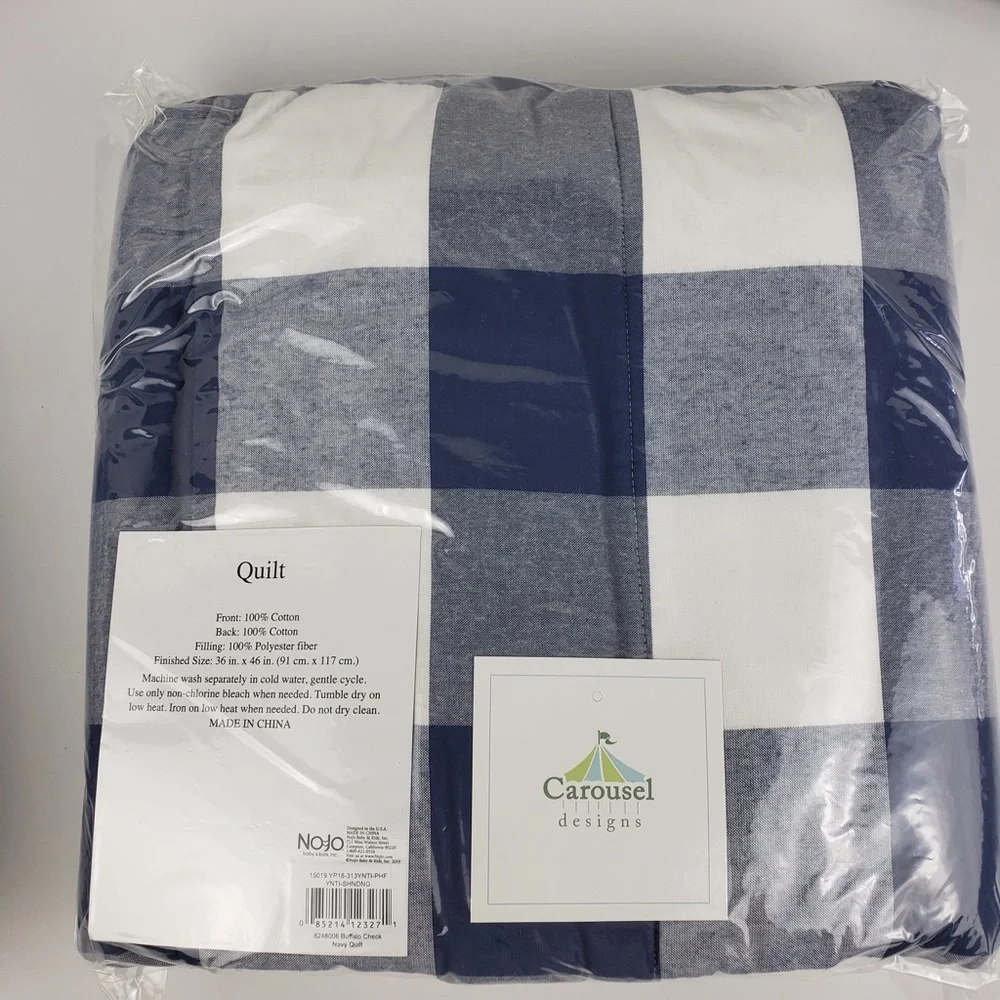 Carousel Woven Buffalo Check 5pc Crib Bedding Set